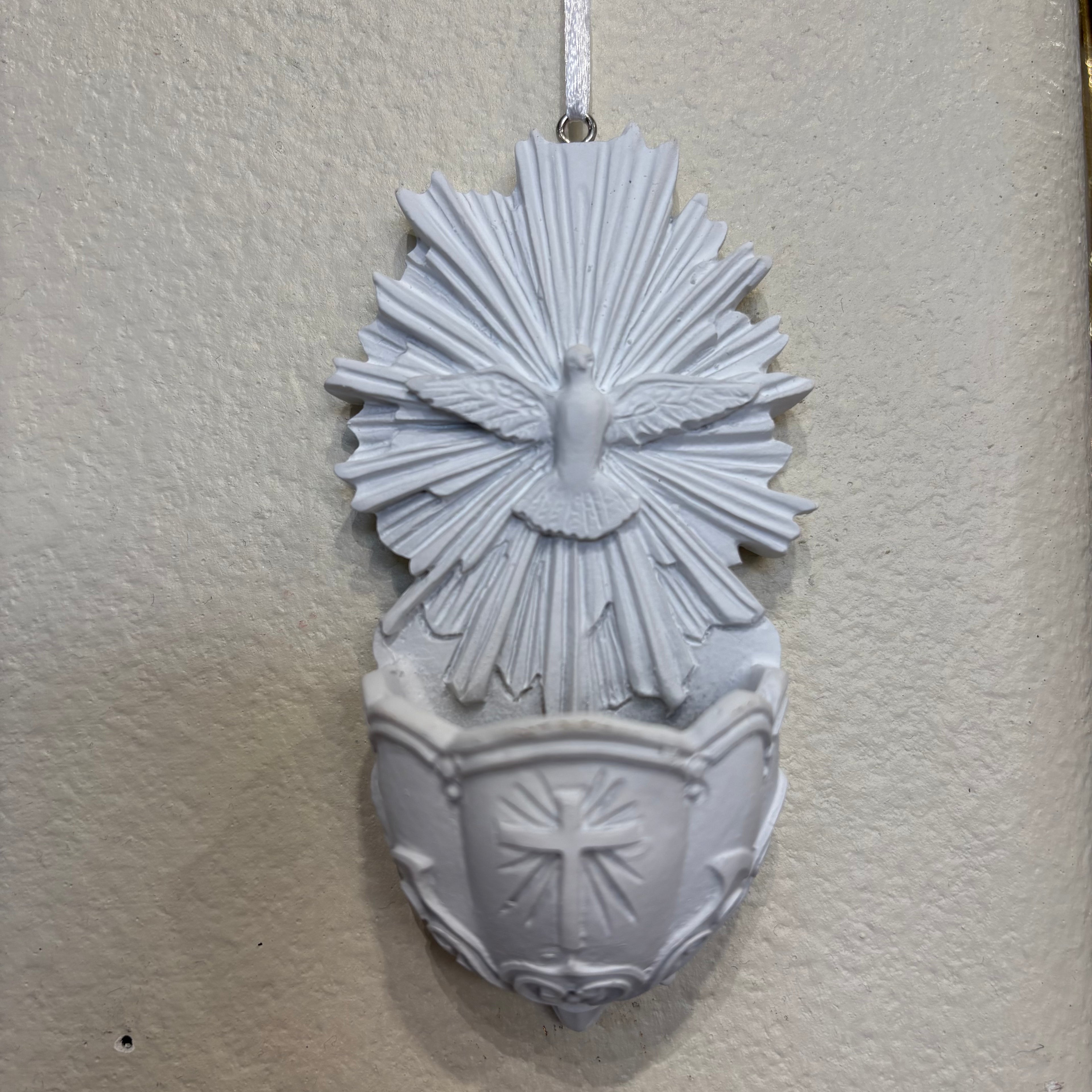 White Holy Spirit Holy Water Font