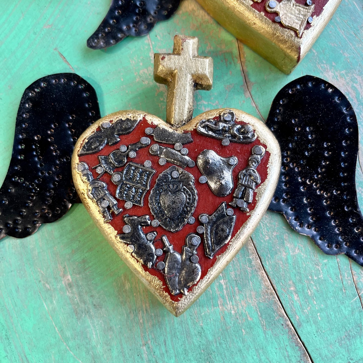 Small Milagros Corazon with Tin Wings