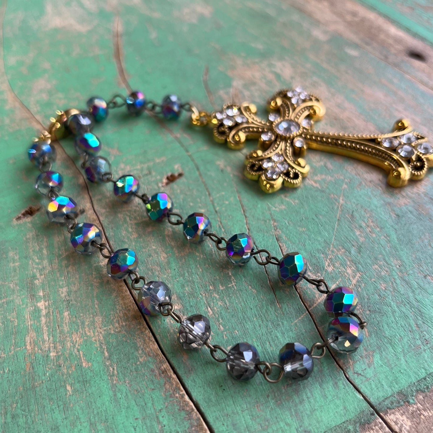 Jeweled Cross Car Blessing