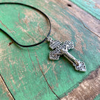 Pardon Cross Cord Necklace