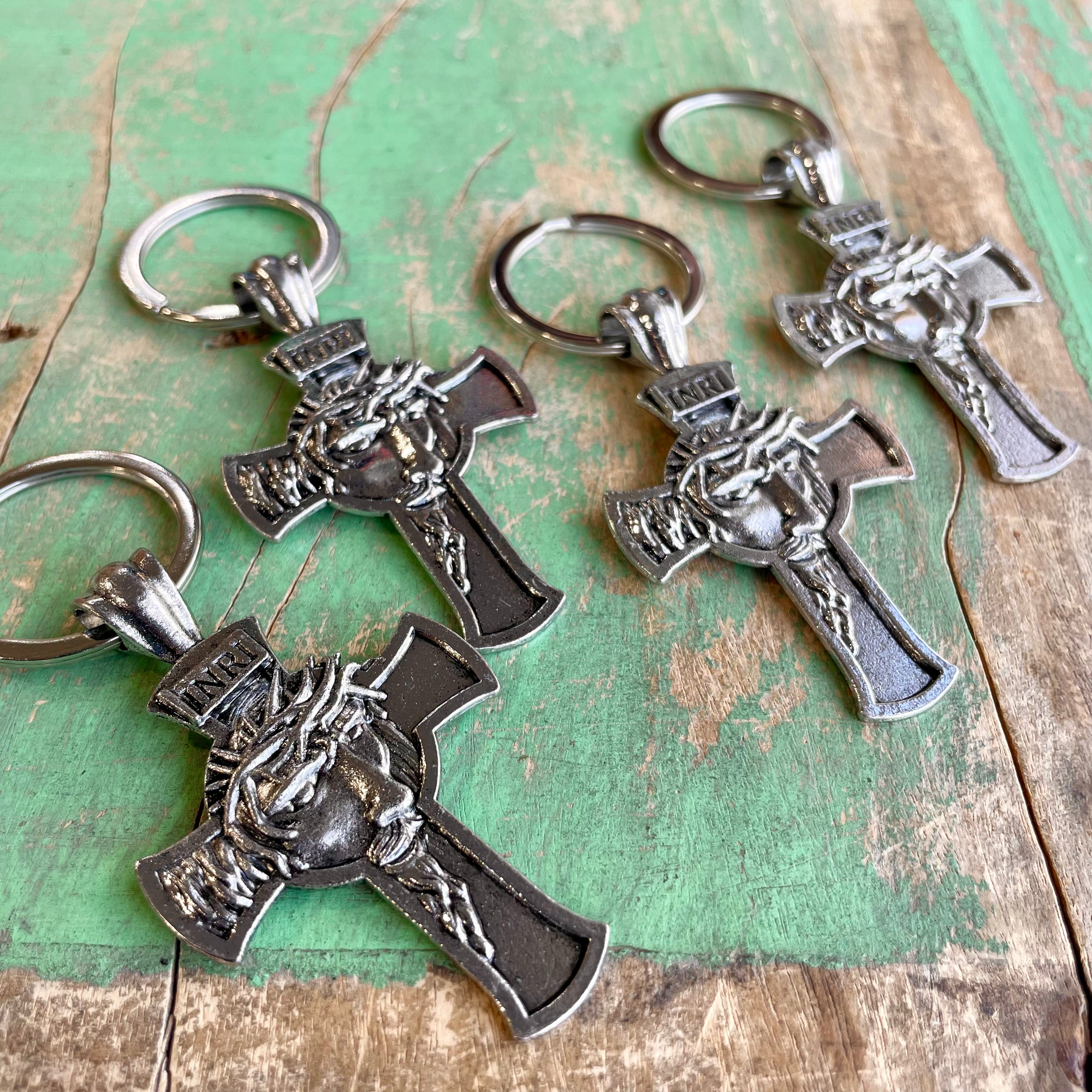 Face of Jesus Cross Keychain