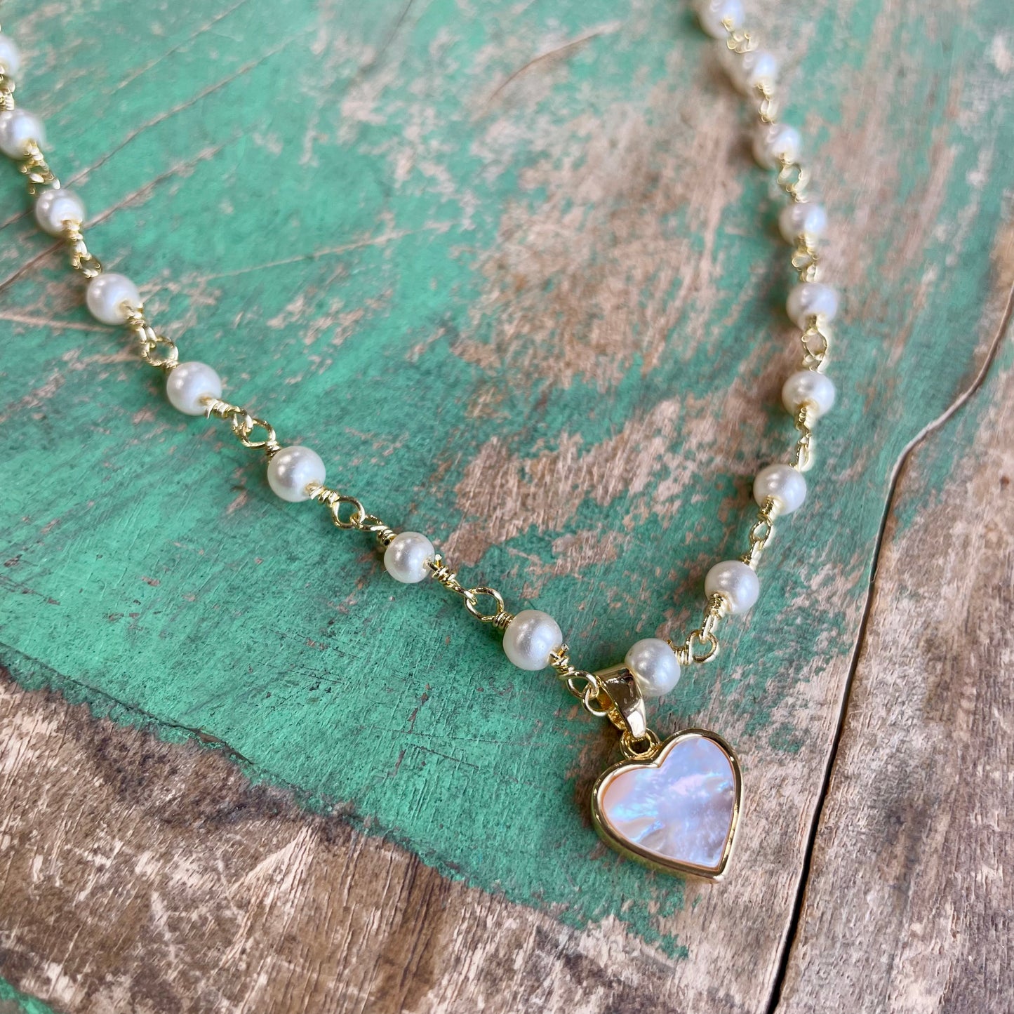 Sweet Pearl Love Necklace