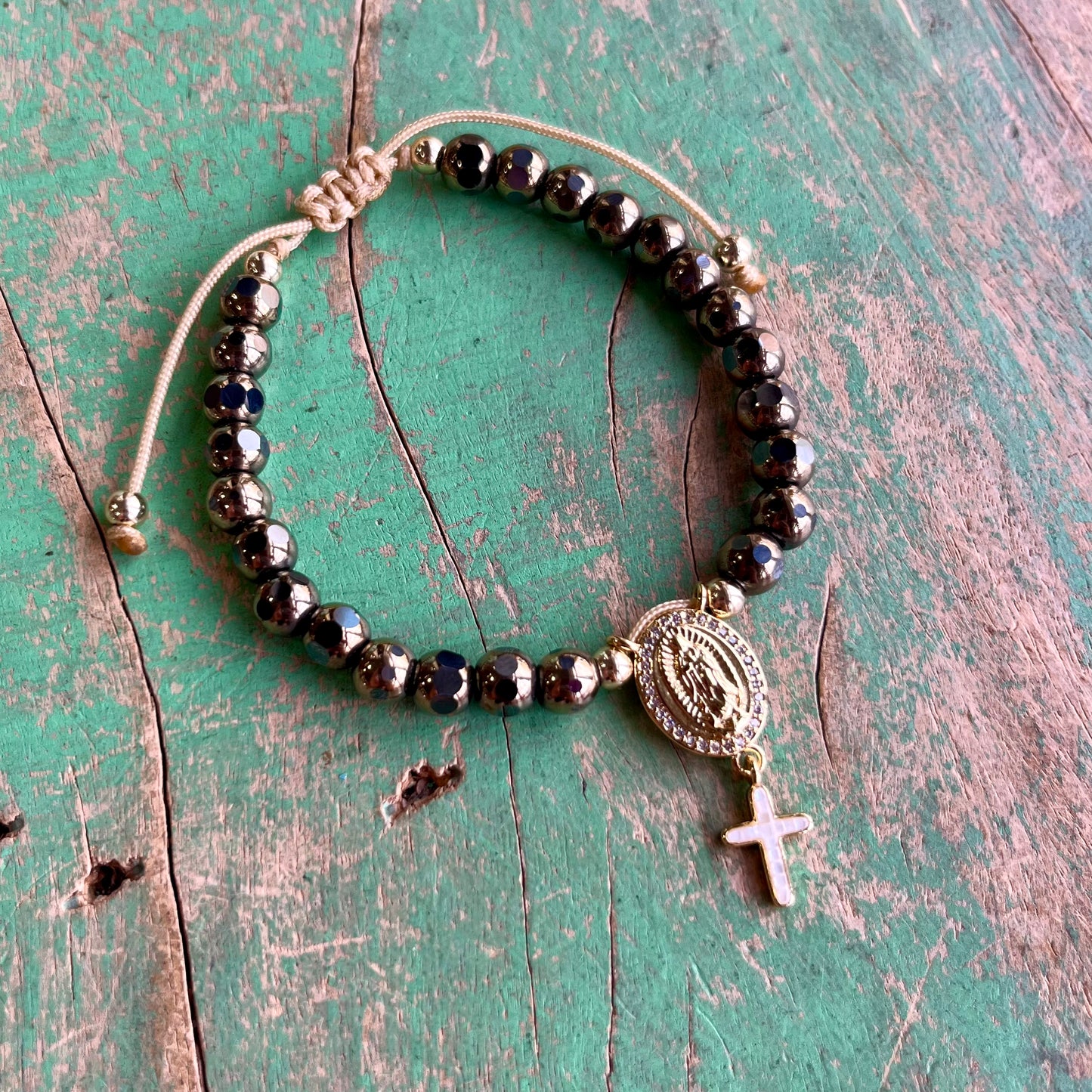 Golden Faith Hematite Bracelet