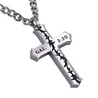 Crown of Thorns Cross 24” Necklace
