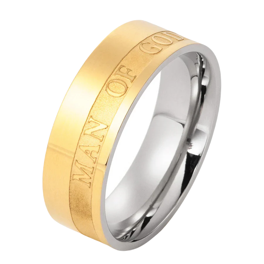 Gold "Man of God" Ring