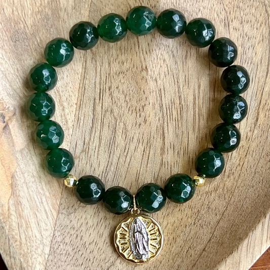 Emerald Green Agate Faith Bracelet