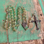 Vintage Sterling Silver Yellow Rosary