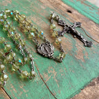Vintage Sterling Silver Yellow Rosary