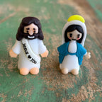 Miniature Jesus and Mary Figurines