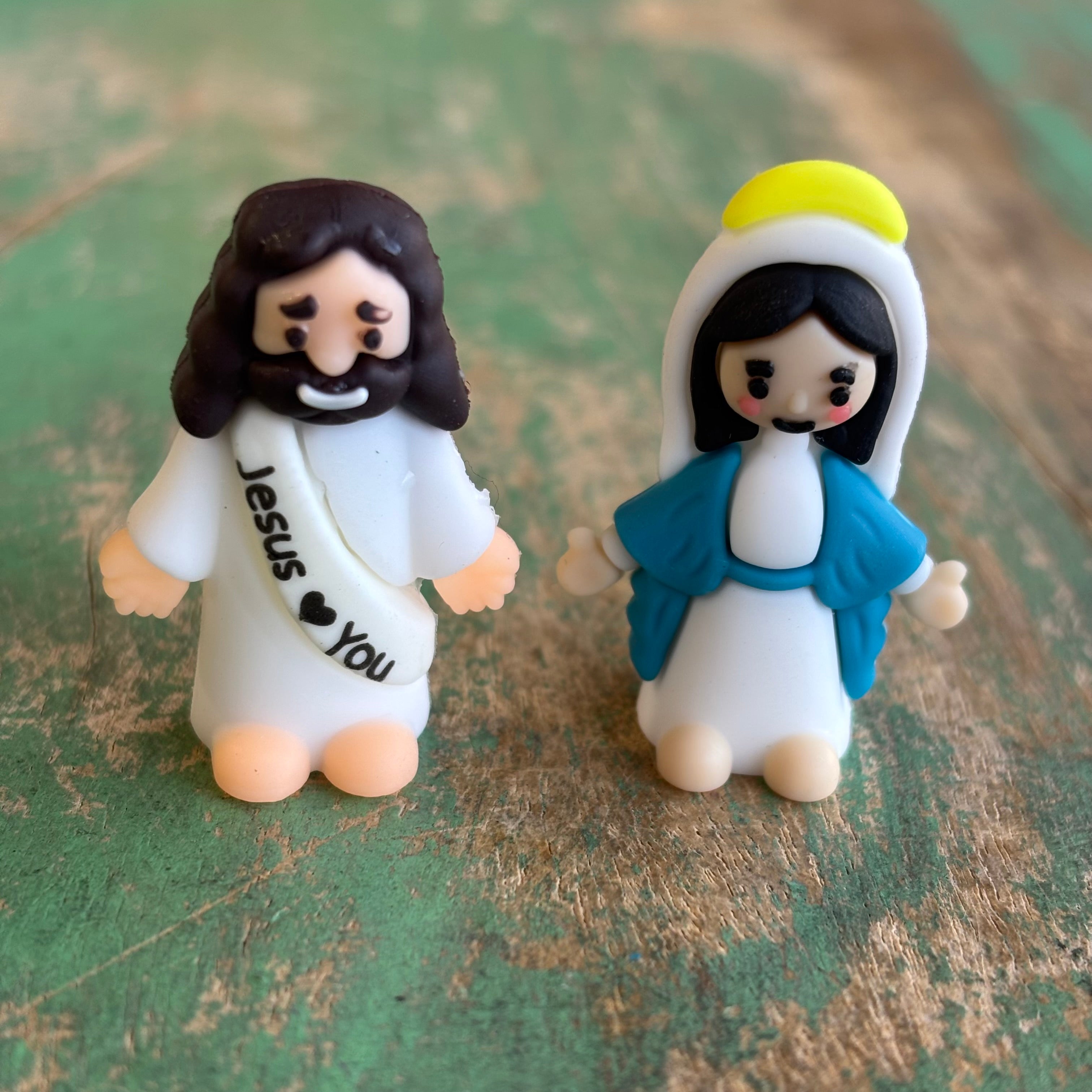Miniature Jesus and Mary Figurines