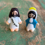 Miniature Jesus and Mary Figurines