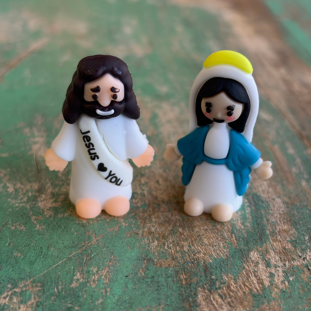 Miniature Jesus and Mary Figurines