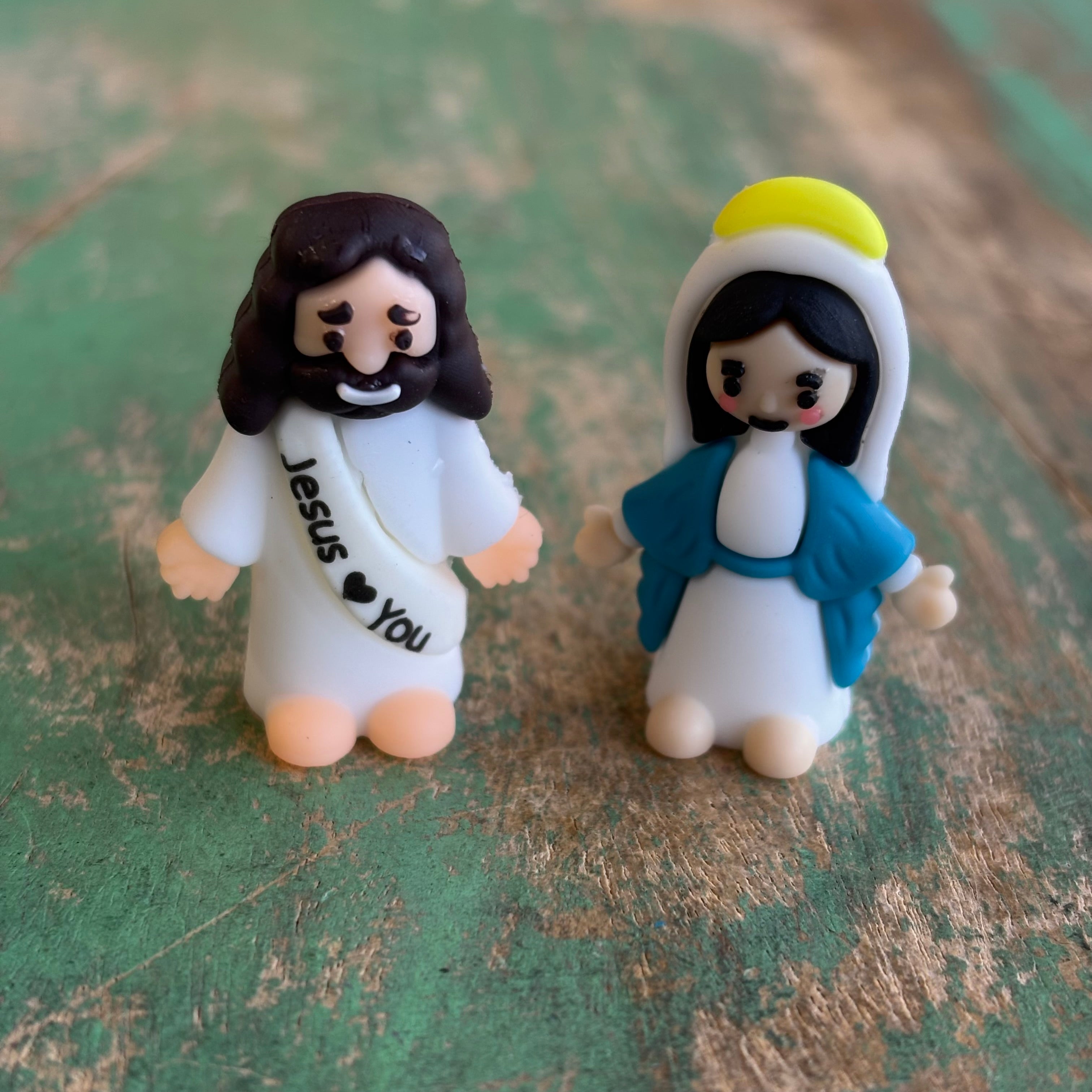 Miniature Jesus and Mary Figurines