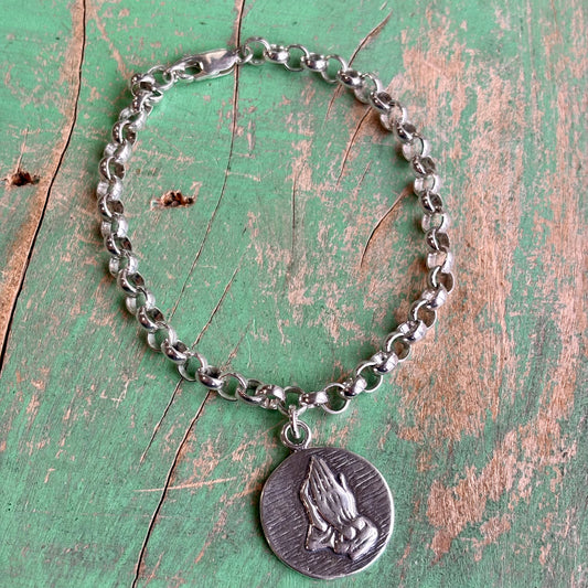 Sterling Silver Serenity Prayer Charm Bracelet