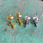 Sterling Silver CZ Fancy Cross Studs