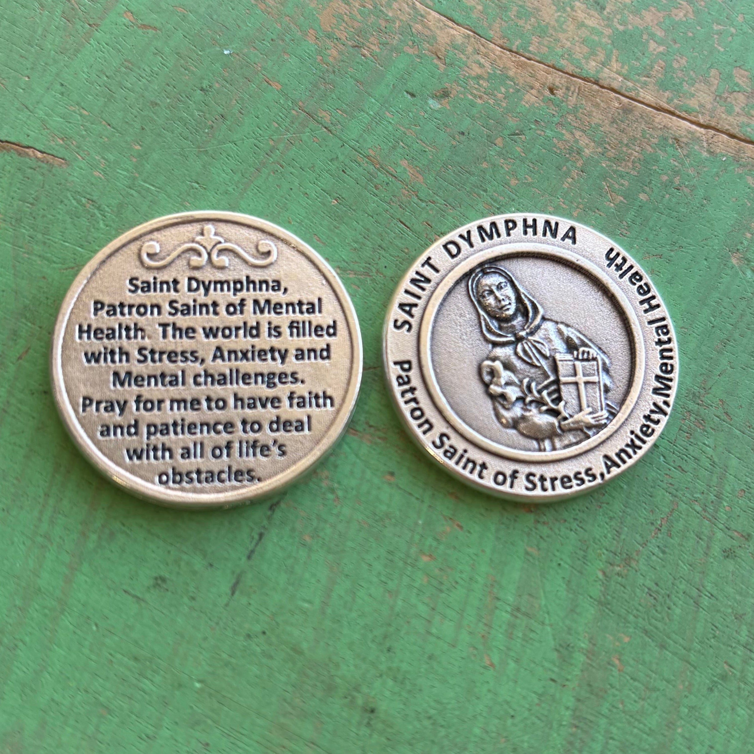 St Dymphna, Patron Saint of Stress Pocket Coins