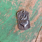 Sterling Silver Sacred Heart Dog Tag