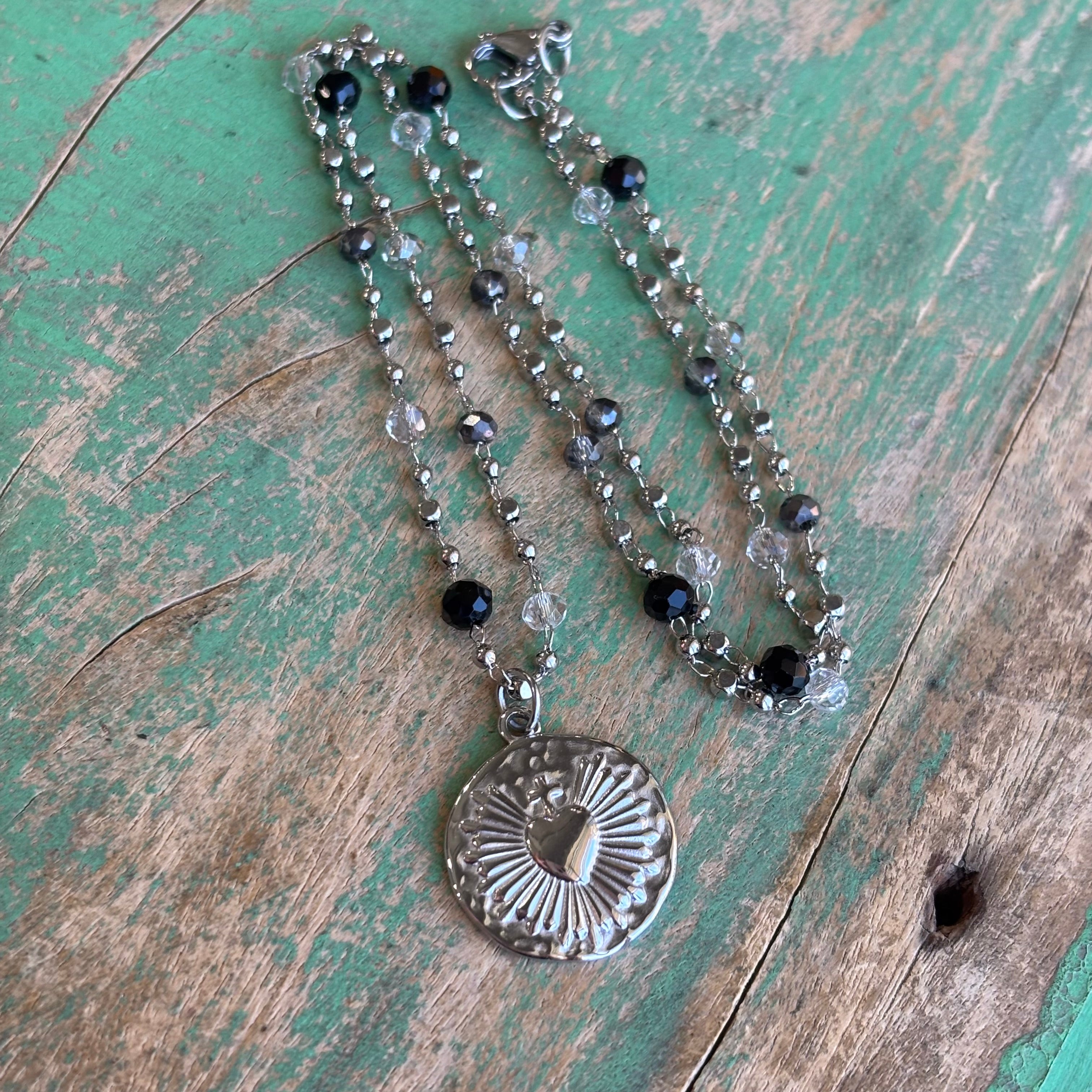 Round Rays Beaded Necklace or Earrings