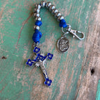 Clip-on Blue Paracord Decade Rosary
