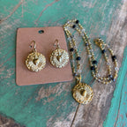 Round Rays Beaded Necklace or Earrings