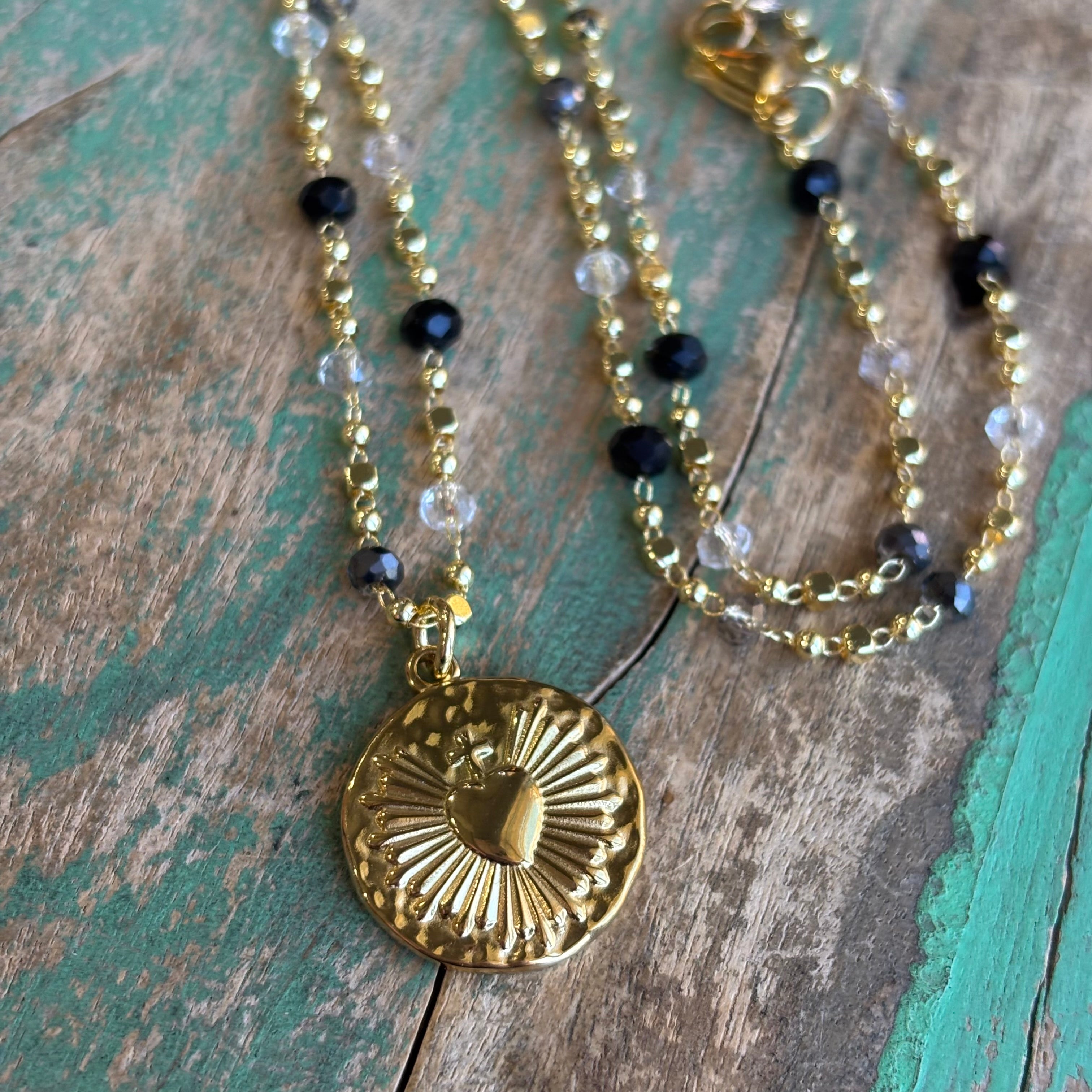 Round Rays Beaded Necklace or Earrings