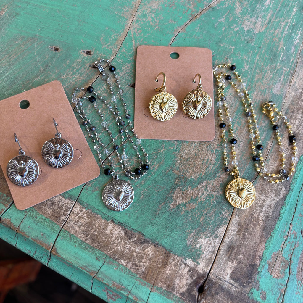 Round Rays Beaded Necklace or Earrings