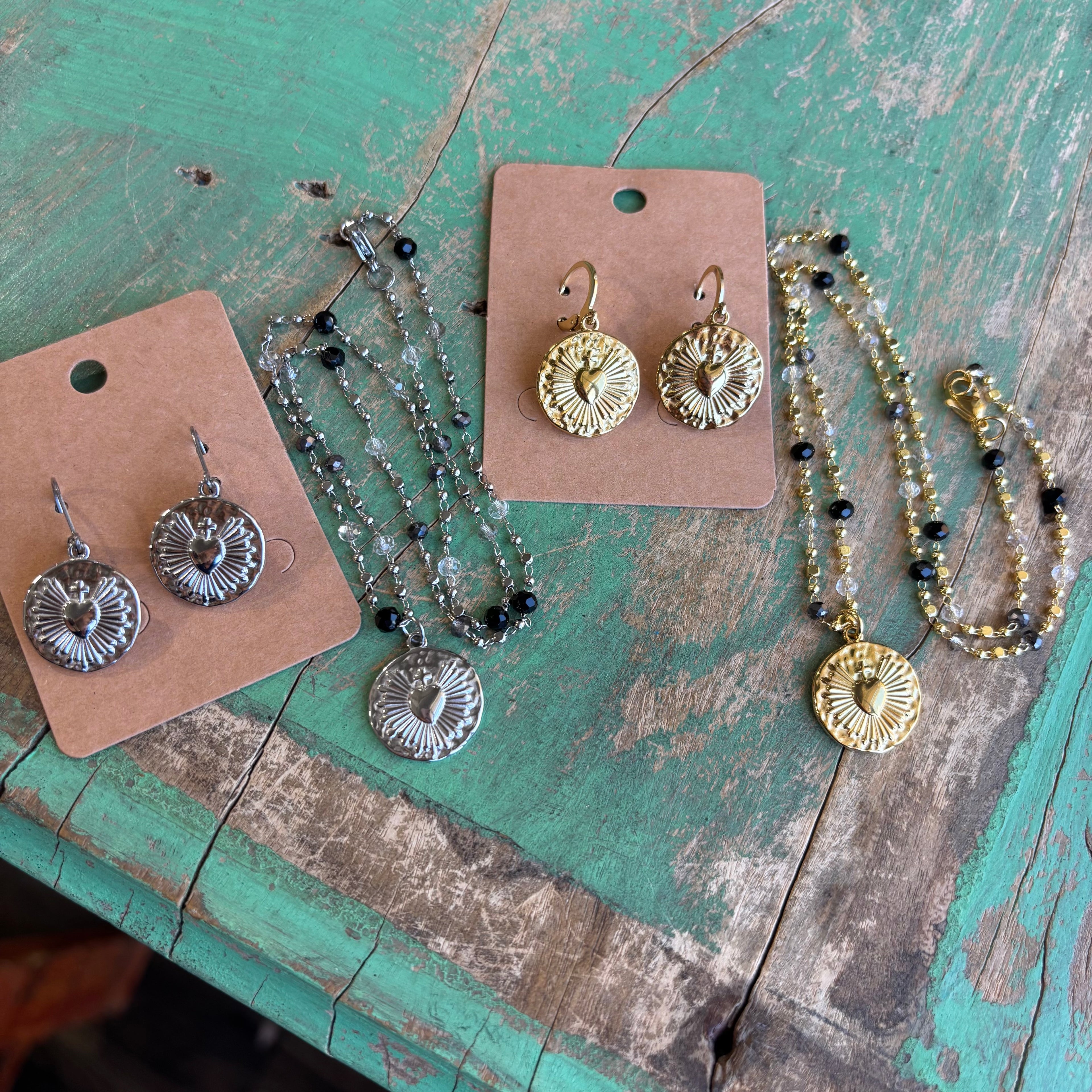 Round Rays Beaded Necklace or Earrings