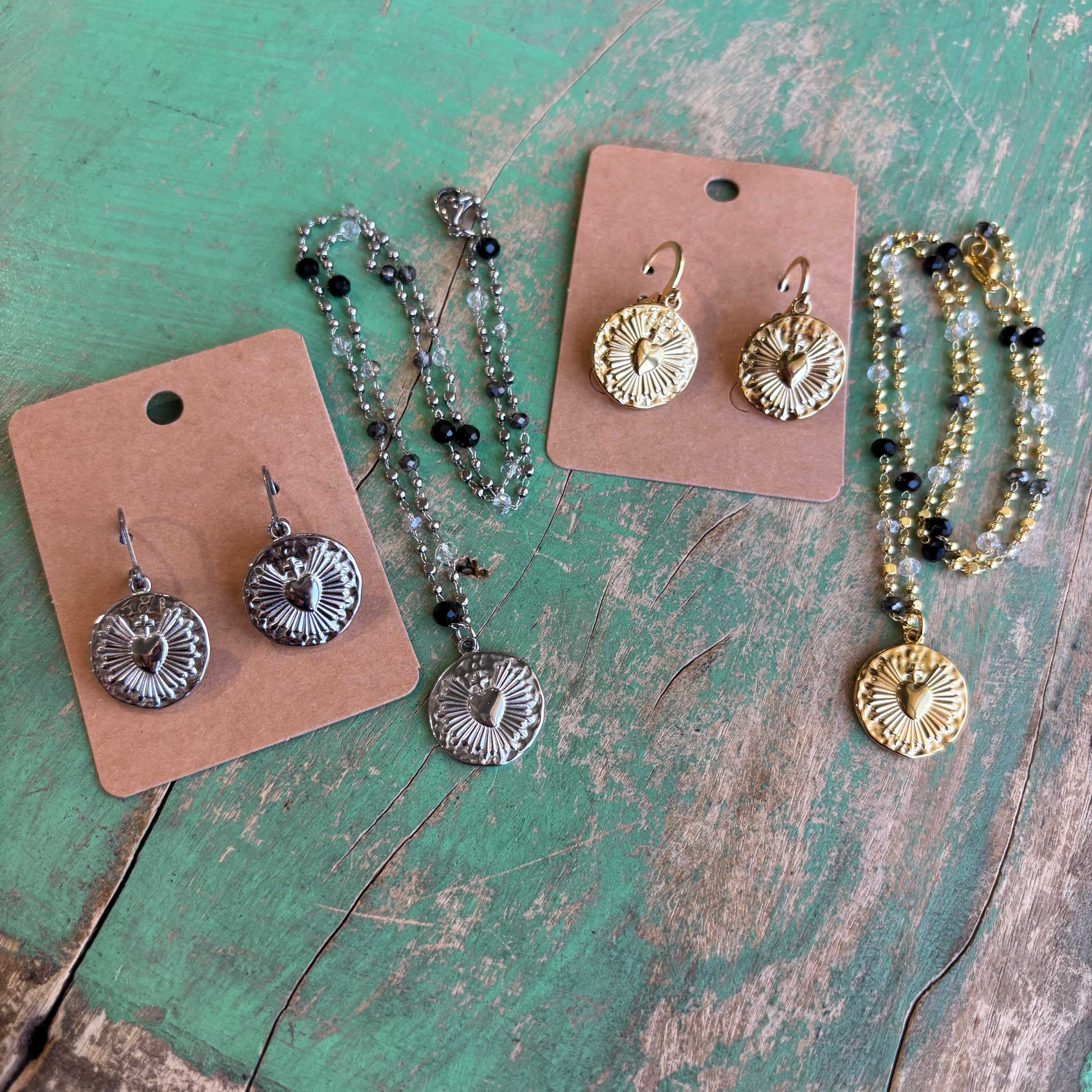 Round Rays Beaded Necklace or Earrings