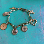 Gold Stainless Steel Holy Charm Bracelet