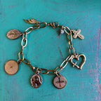 Gold Stainless Steel Holy Charm Bracelet