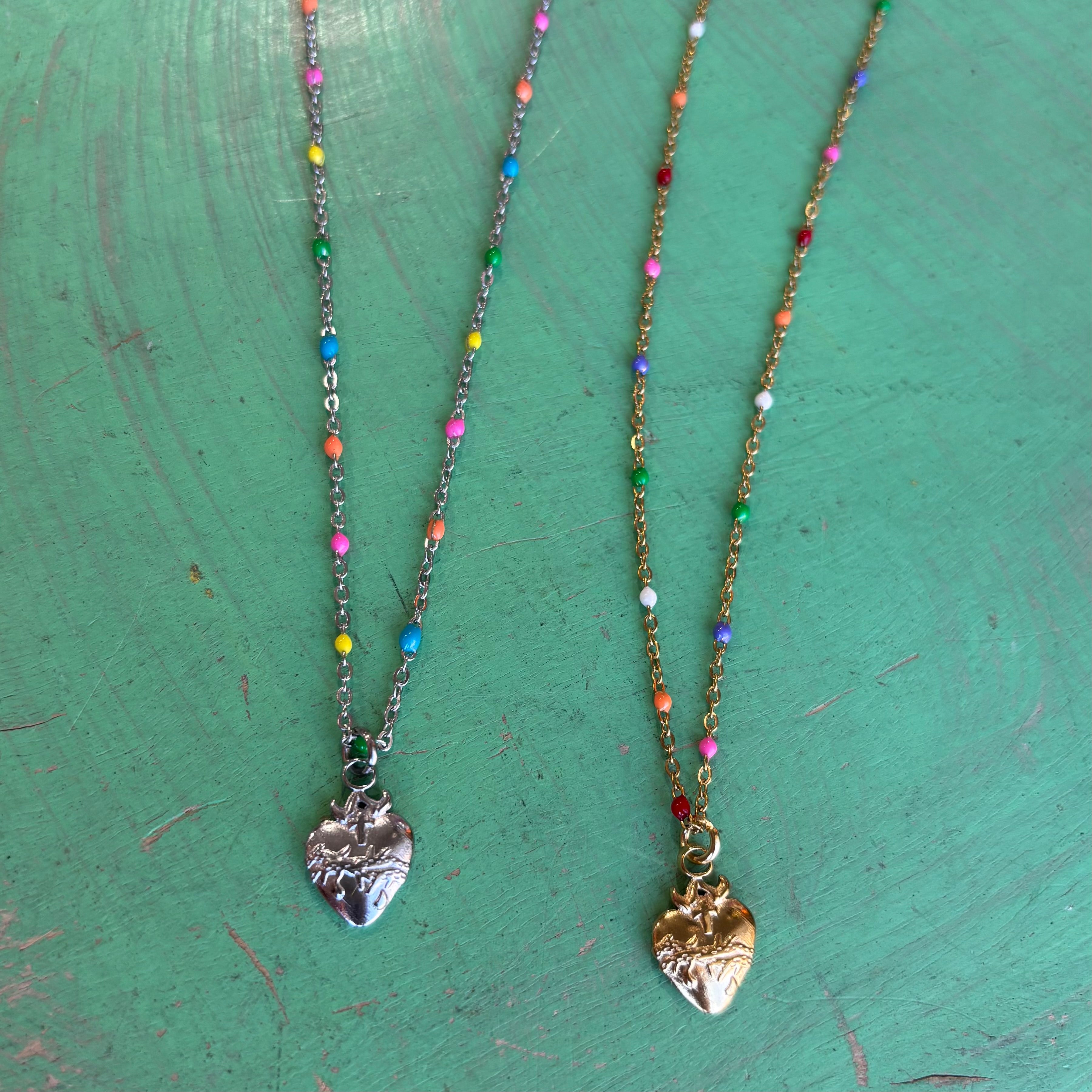 Confetti Sacred Heart Necklace