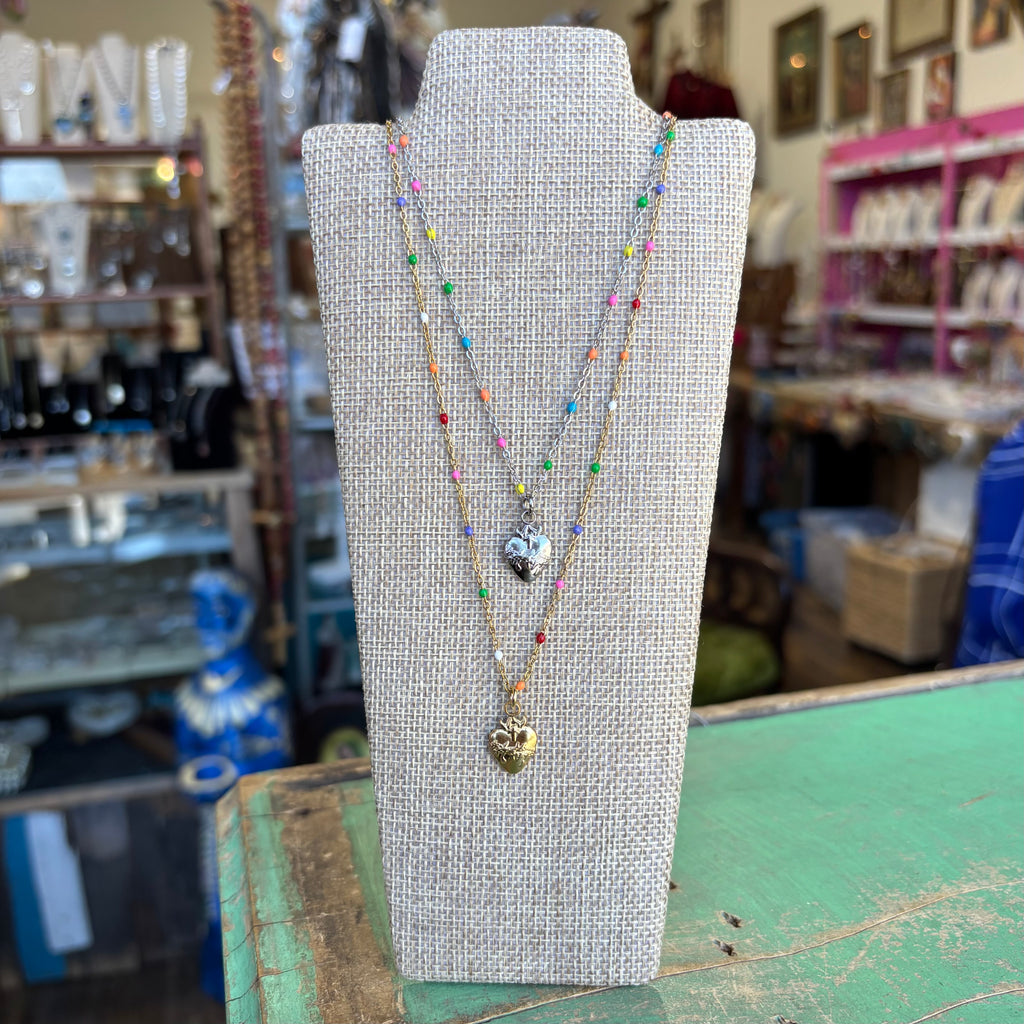 Confetti Sacred Heart Necklace