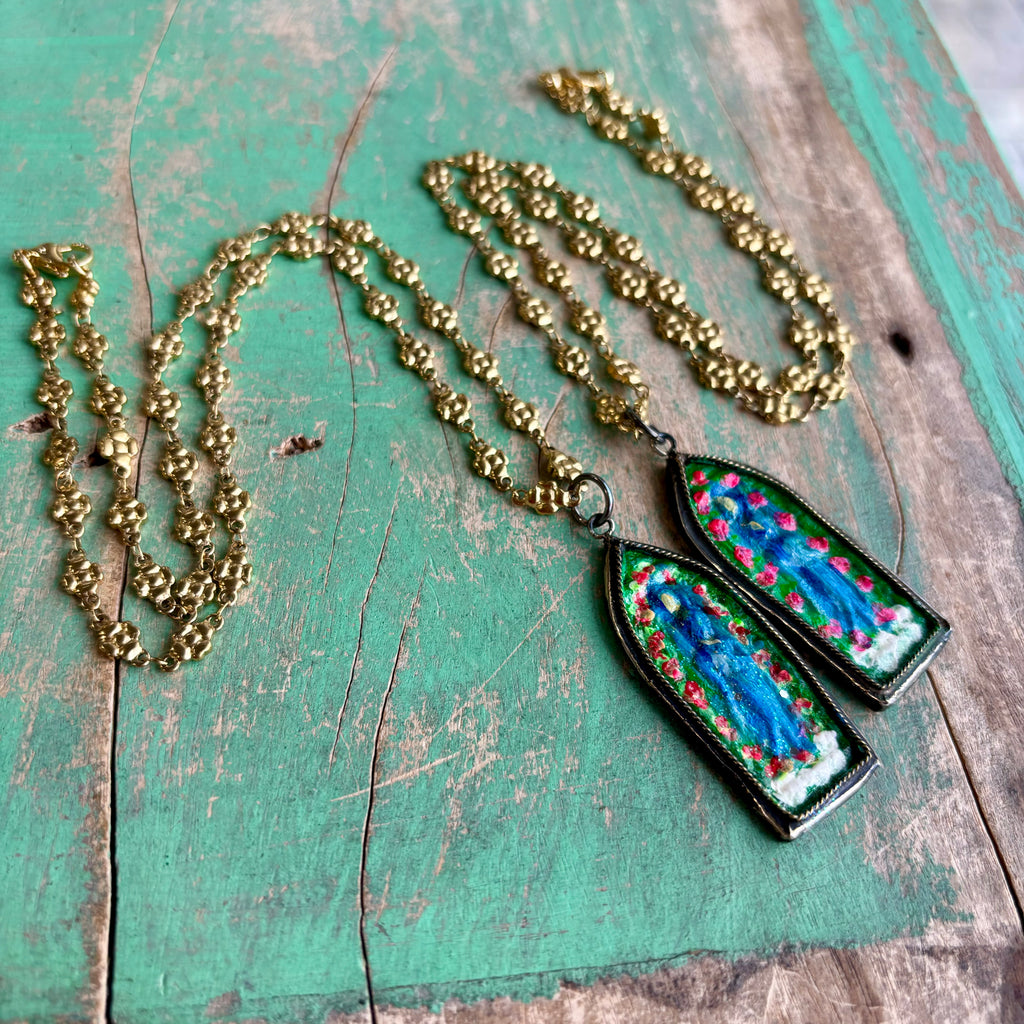 Lydia Gold Floral Stainless Steel Art Necklace