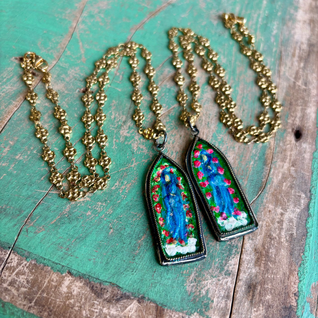 Lydia Gold Floral Stainless Steel Art Necklace