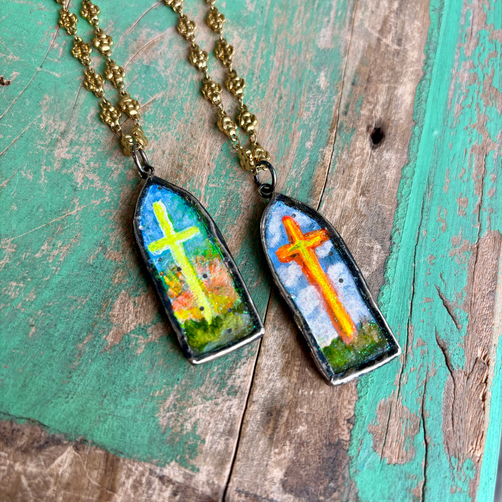 Lydia Gold Floral Stainless Steel Art Necklace