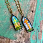 Lydia Gold Floral Stainless Steel Art Necklace