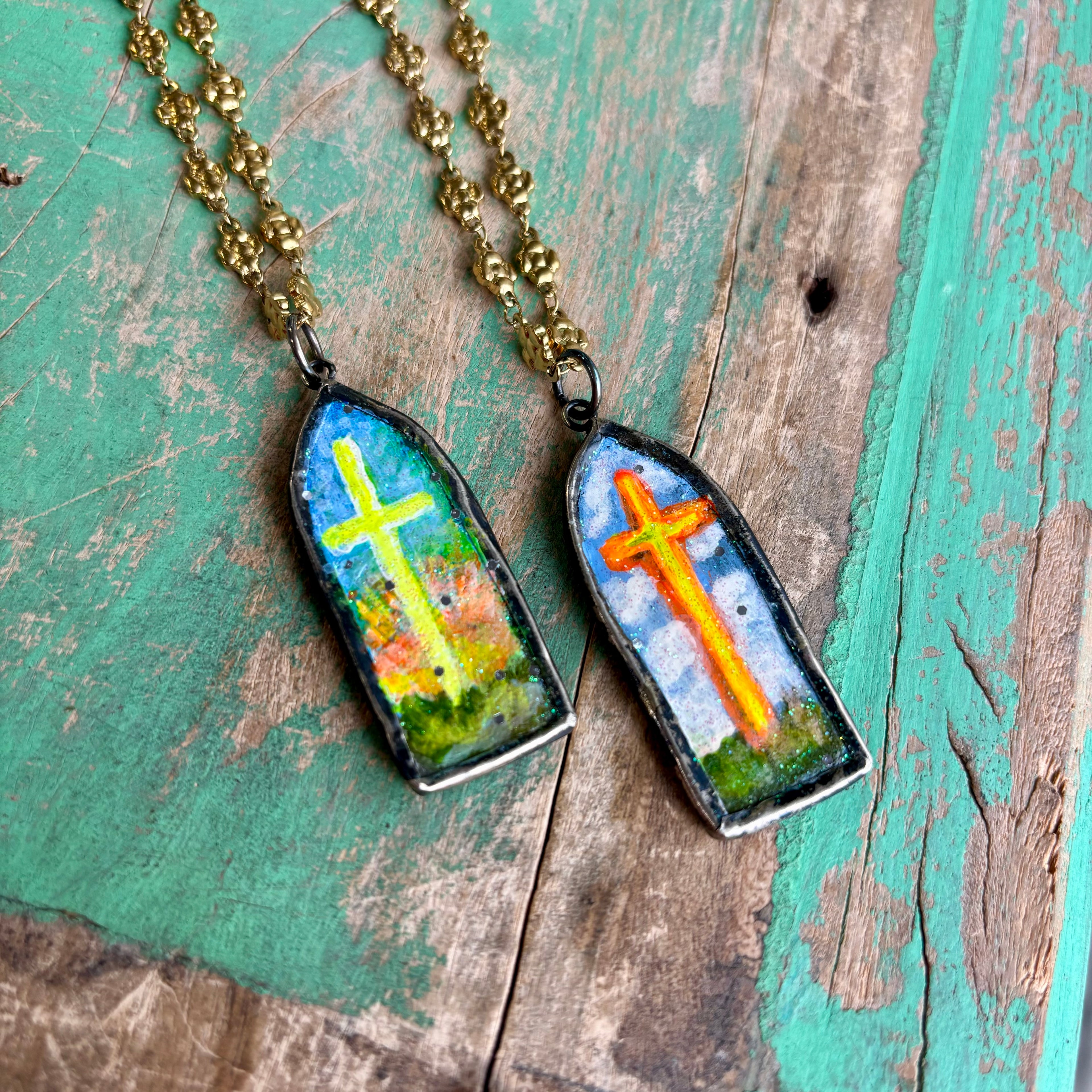 Lydia Gold Floral Stainless Steel Art Necklace