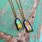 Lydia Gold Floral Stainless Steel Art Necklace