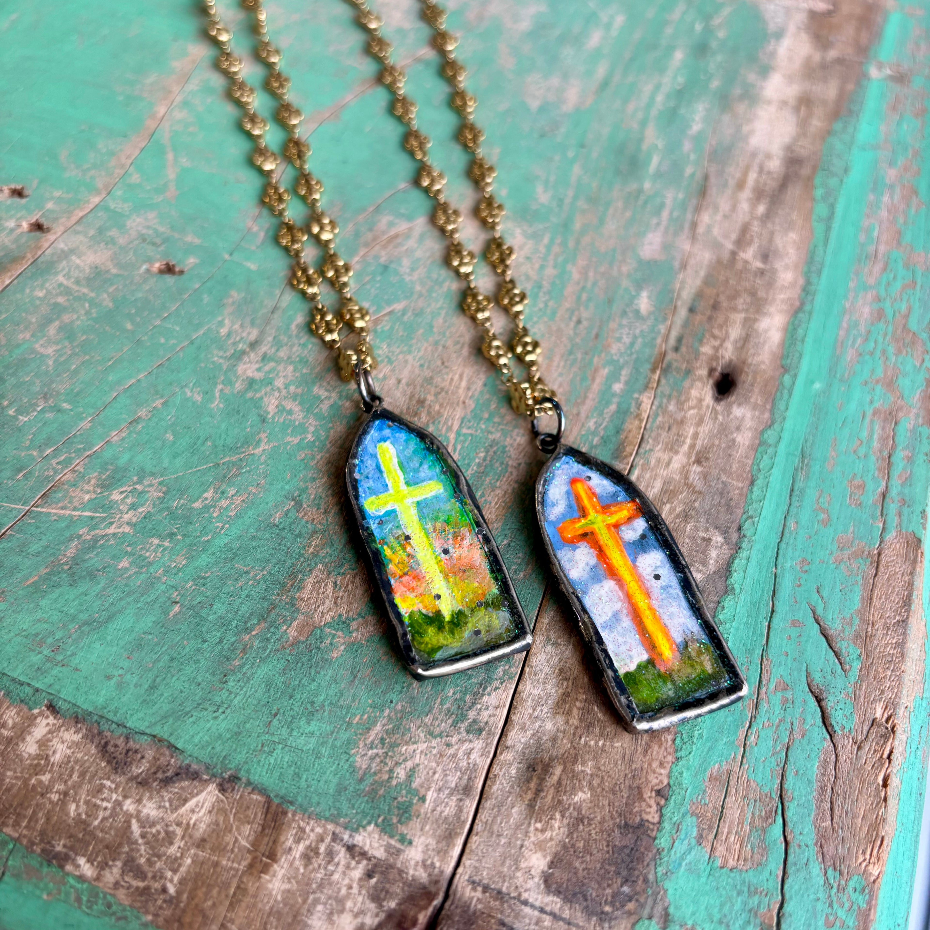 Lydia Gold Floral Stainless Steel Art Necklace