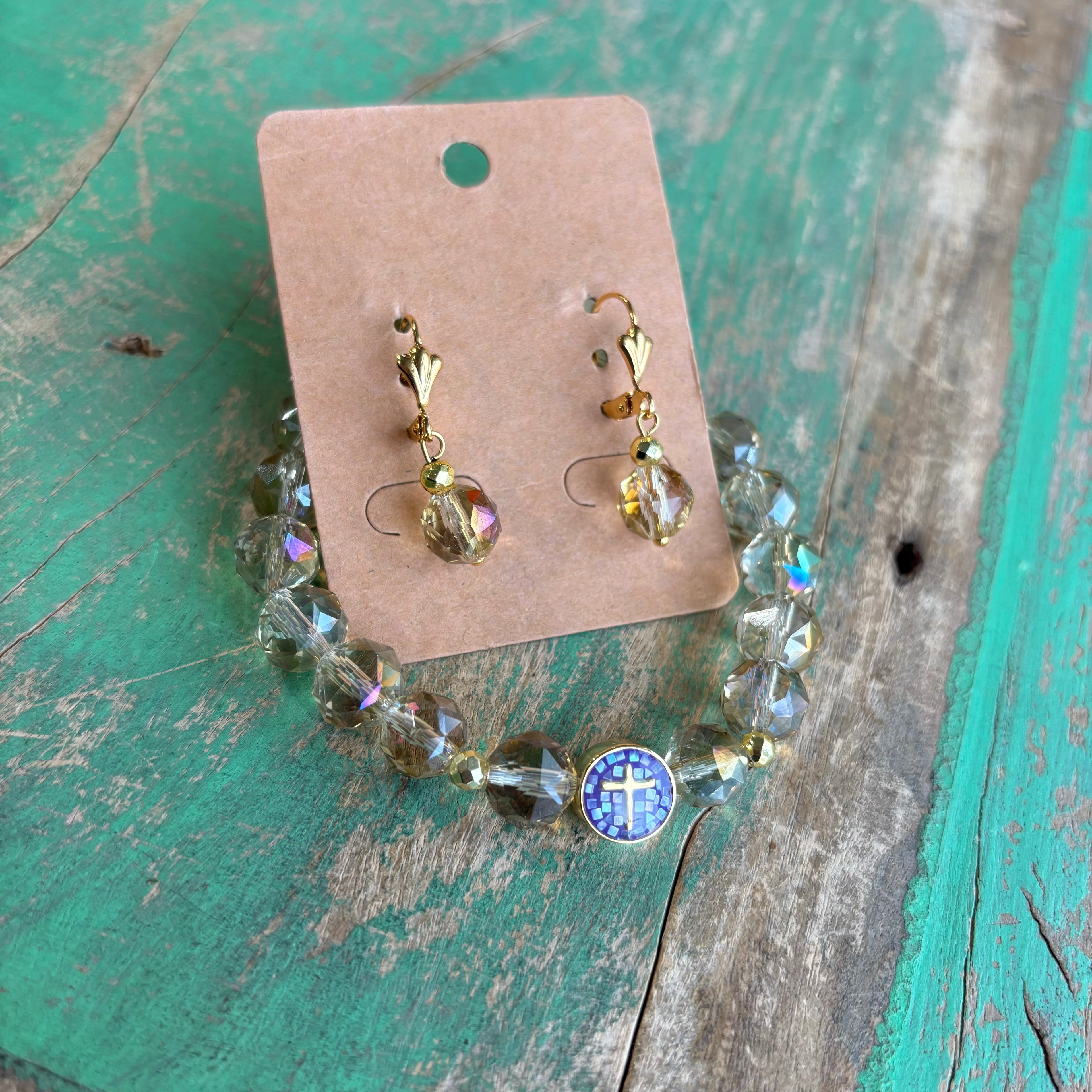 Crystal Mosaic Bracelet or Earrings