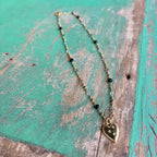 Black, Gold and Crystal Heart Necklace