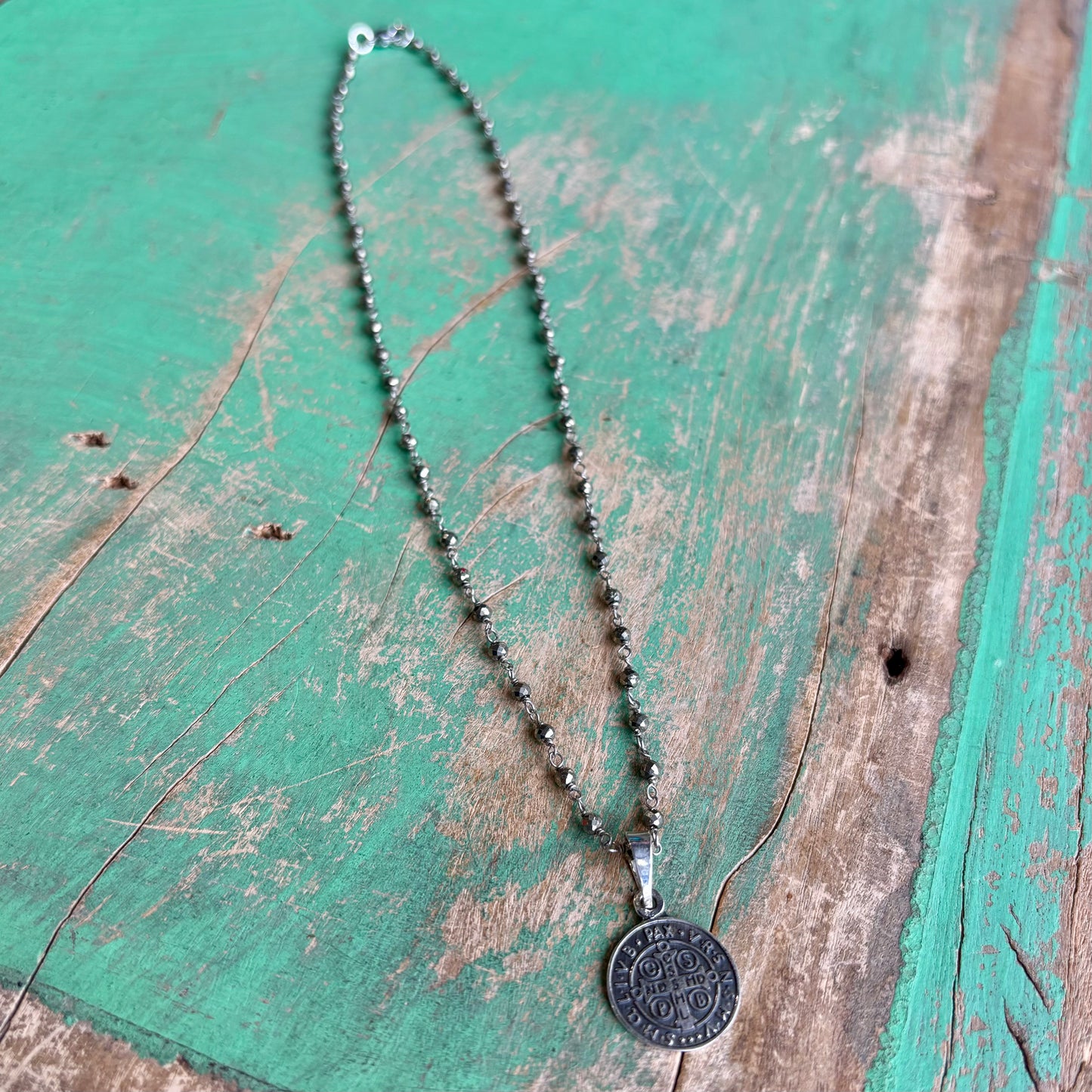 Pyrite Sterling Silver Beaded Necklace