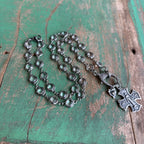 Clear Glass Bead Clasp Necklace and Earrings