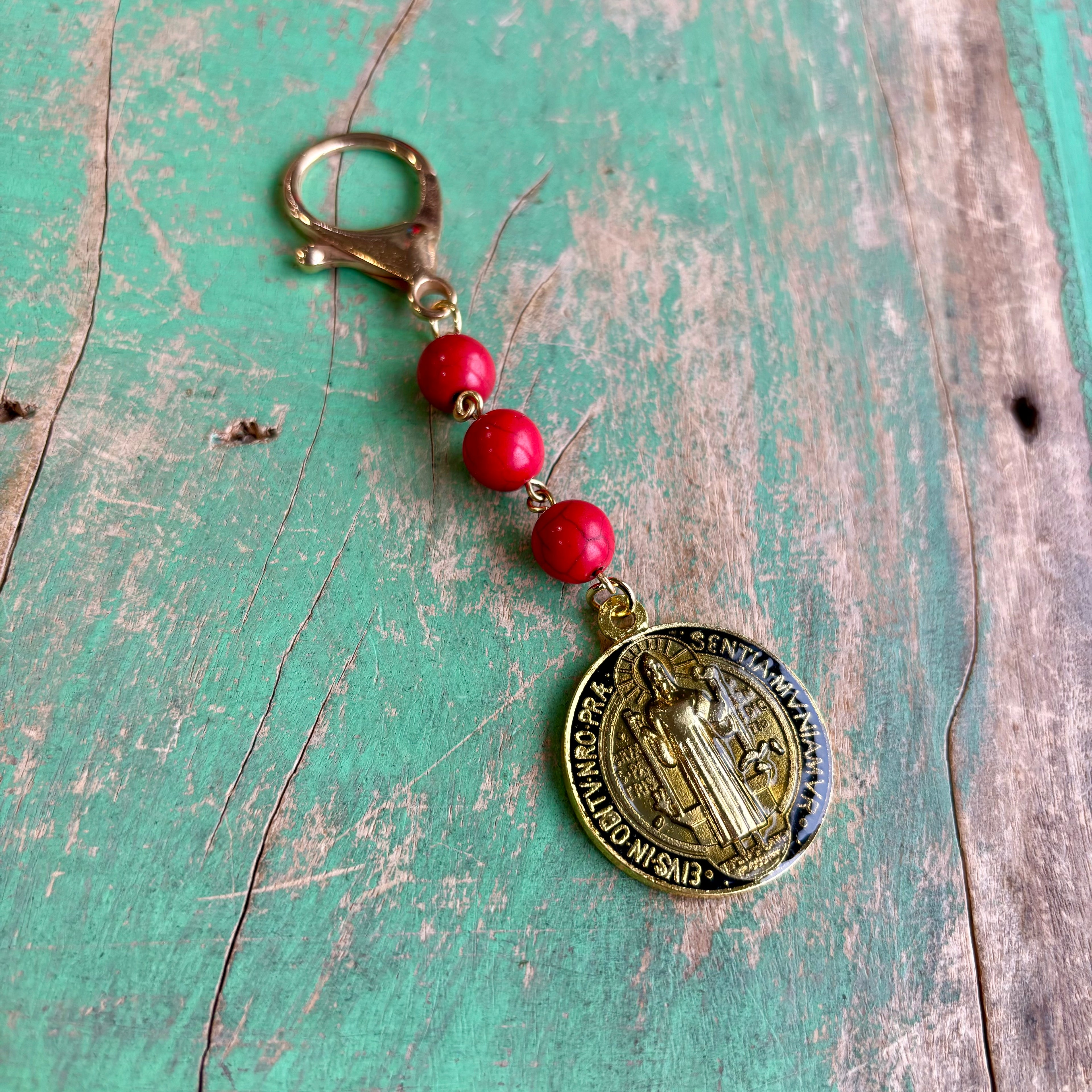 Red St Benedict Protection Clasp Blessing