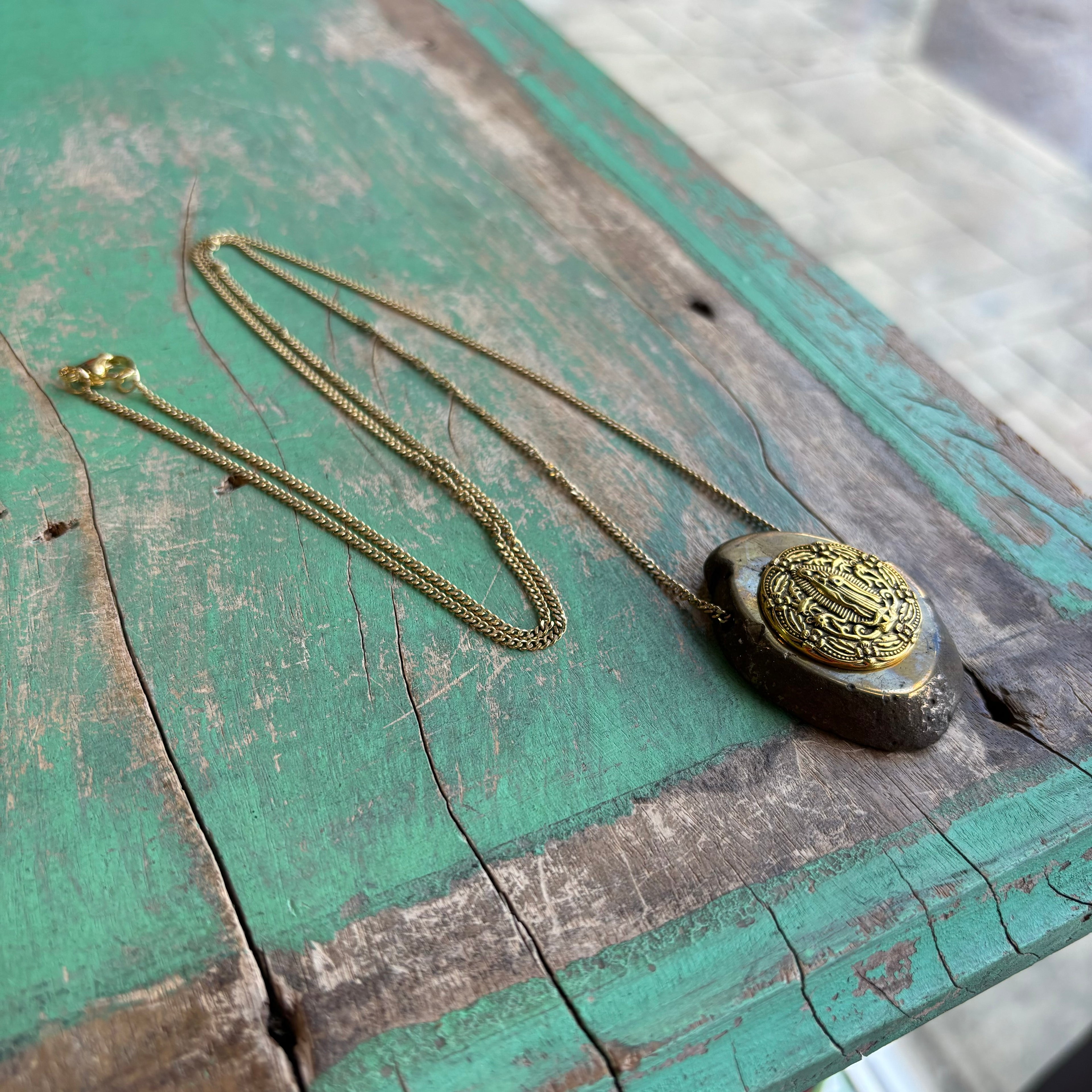 Bronze OLG Long Chain Necklace