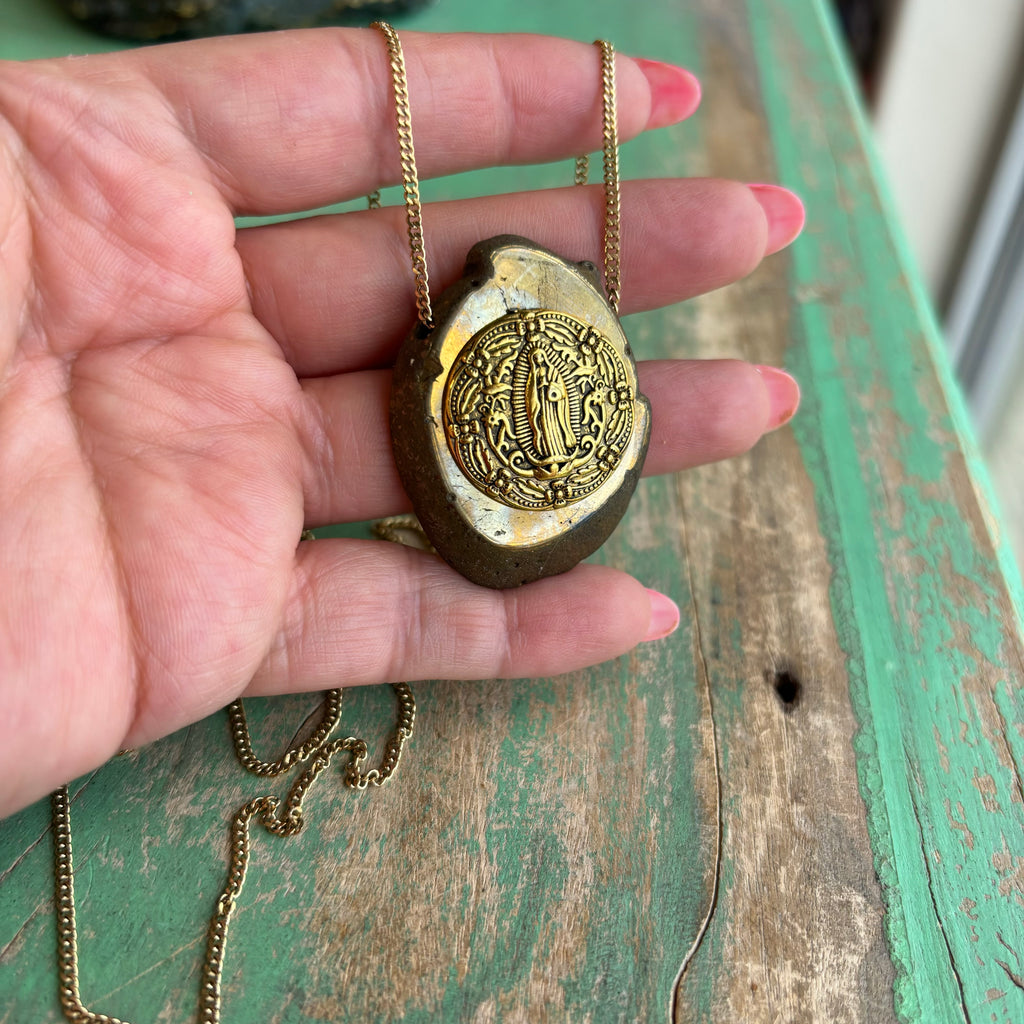 Bronze OLG Long Chain Necklace