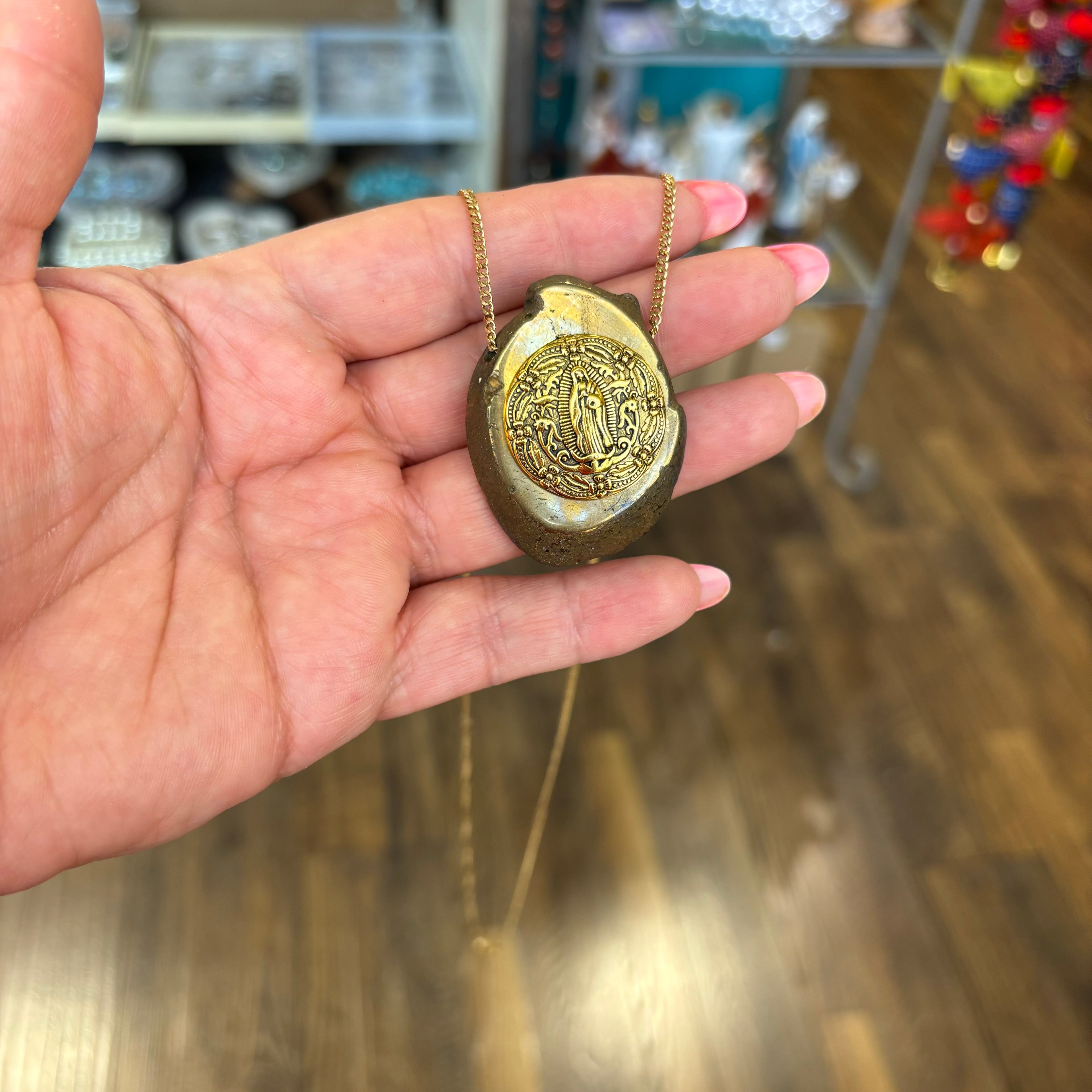 Bronze OLG Long Chain Necklace