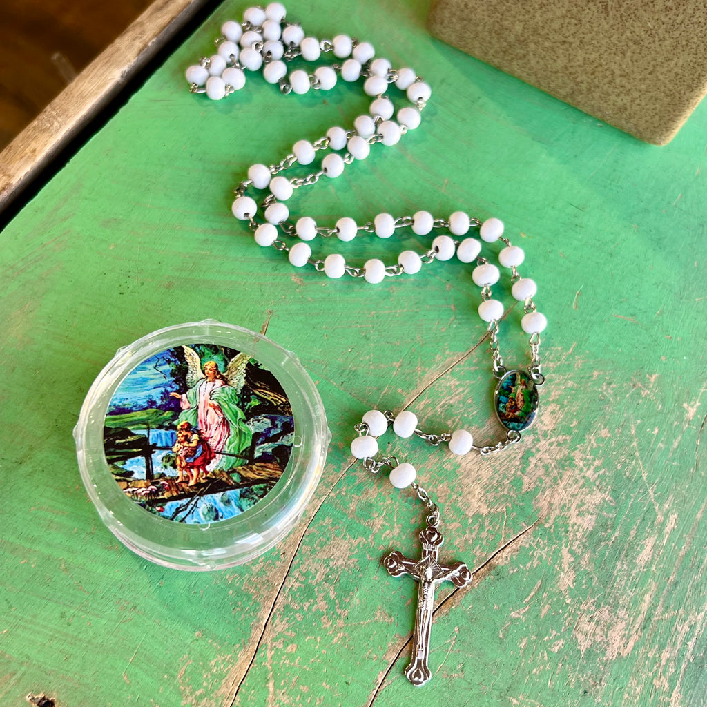 Guardian Angel Rosary with Case