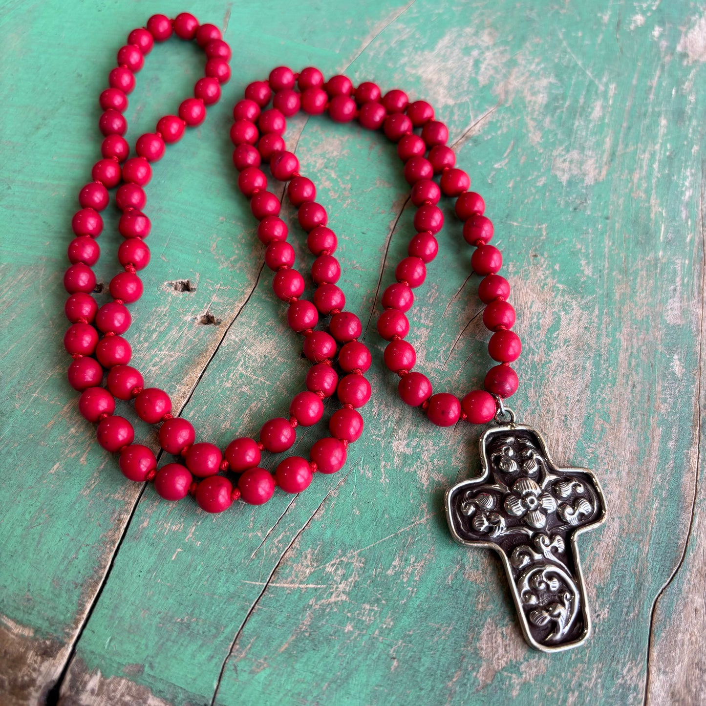 Passion Red Cross Necklace