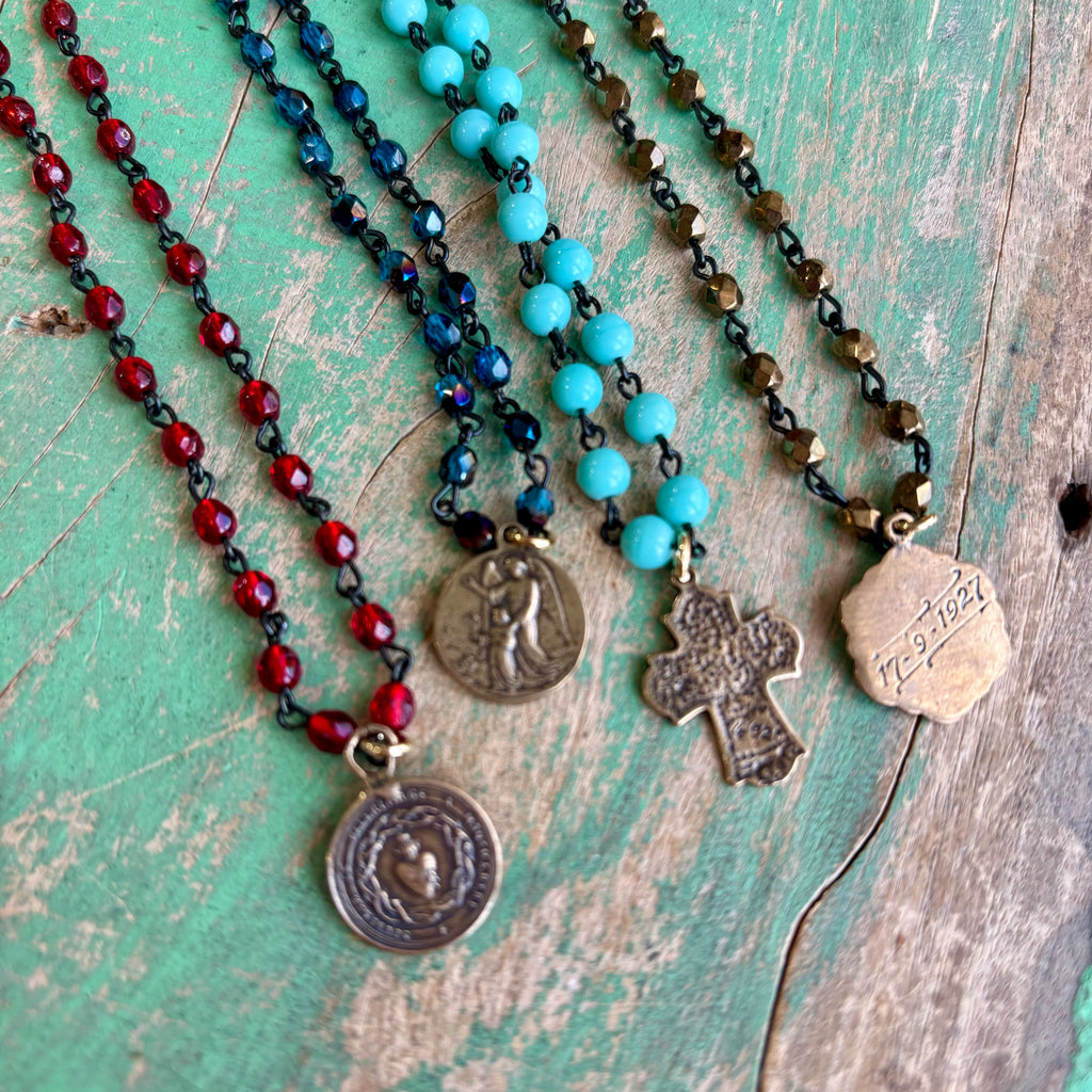 Beaded Faith Bronze Necklace